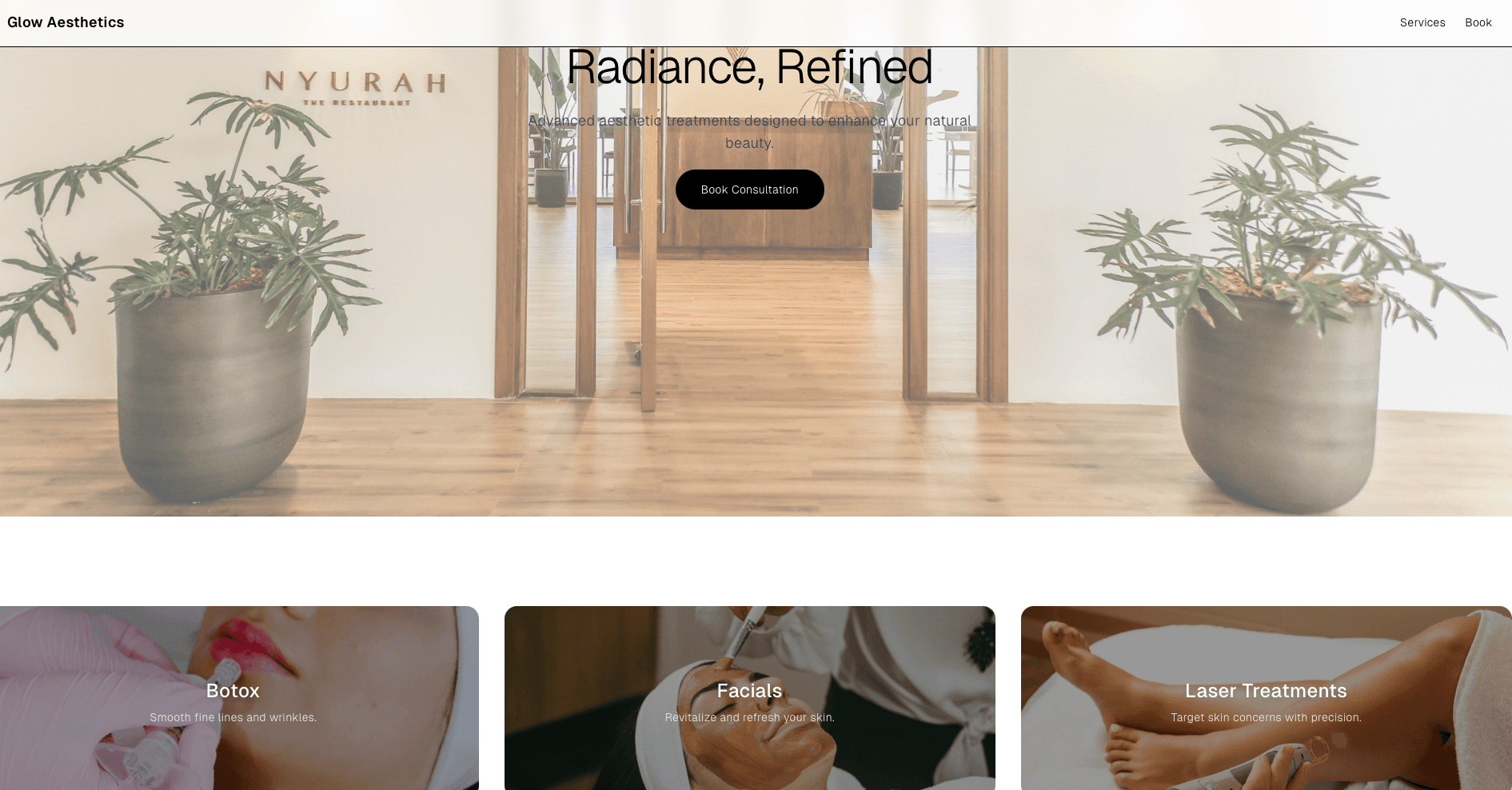 Med spa website preview